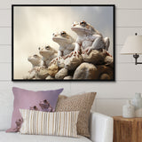 Minimalist Frog Essence - Frog Framed Canvas Art