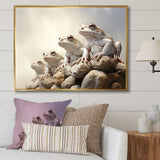Minimalist Frog Essence - Frog Framed Canvas Art
