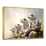 Minimalist Frog Essence - Frog Framed Canvas Art