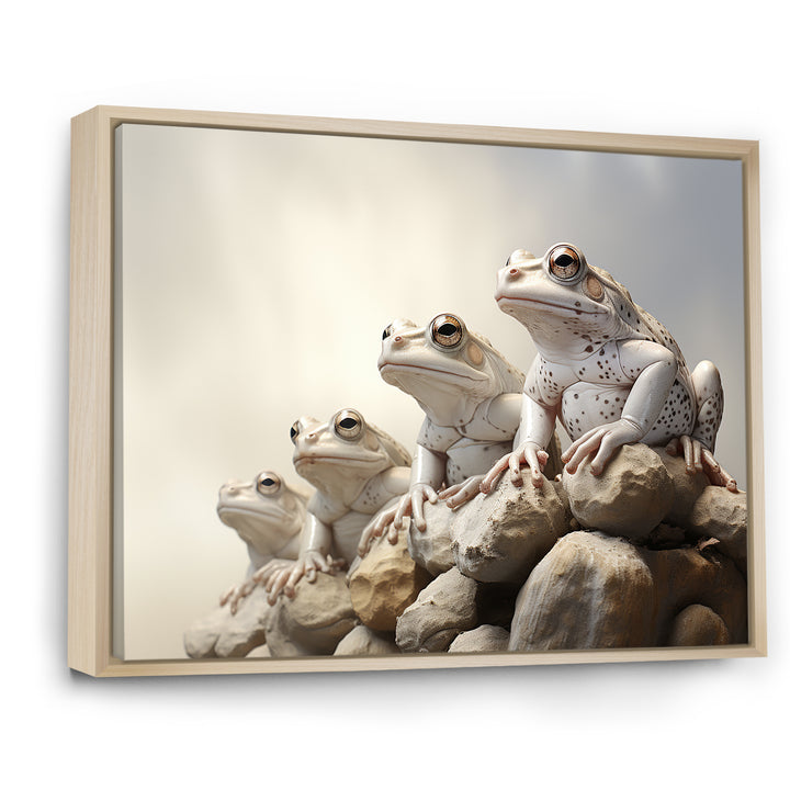 Minimalist Frog Essence - Frog Framed Canvas Art