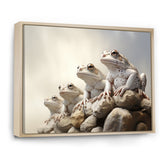 Minimalist Frog Essence - Frog Framed Canvas Art