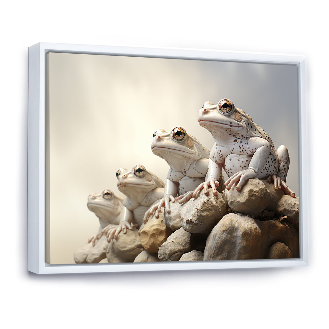 Minimalist Frog Essence - Frog Framed Canvas Art