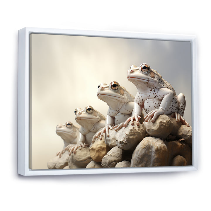 Minimalist Frog Essence - Frog Framed Canvas Art