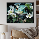 Cute Frog Portrait At The Pond - Frog Bedroom Wall Art
