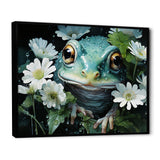 Cute Frog Portrait At The Pond - Frog Bedroom Wall Art