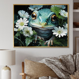 Cute Frog Portrait At The Pond - Frog Bedroom Wall Art