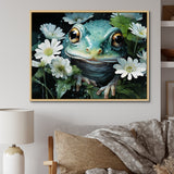 Cute Frog Portrait At The Pond - Frog Bedroom Wall Art