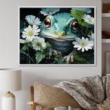 Cute Frog Portrait At The Pond - Frog Bedroom Wall Art
