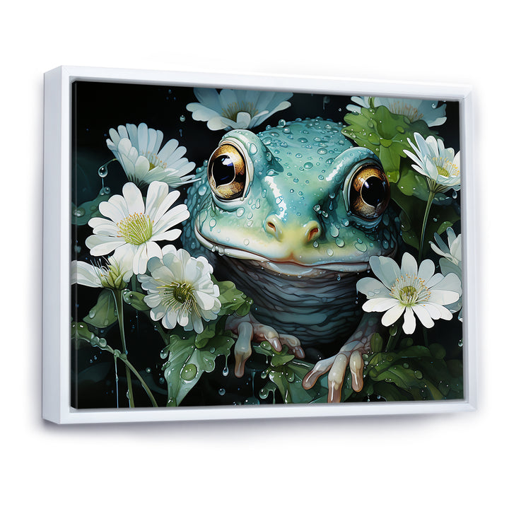 Cute Frog Portrait At The Pond - Frog Bedroom Wall Art