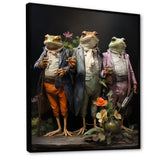 Dressed Frog Ballet - Frog Canvas Wall Art