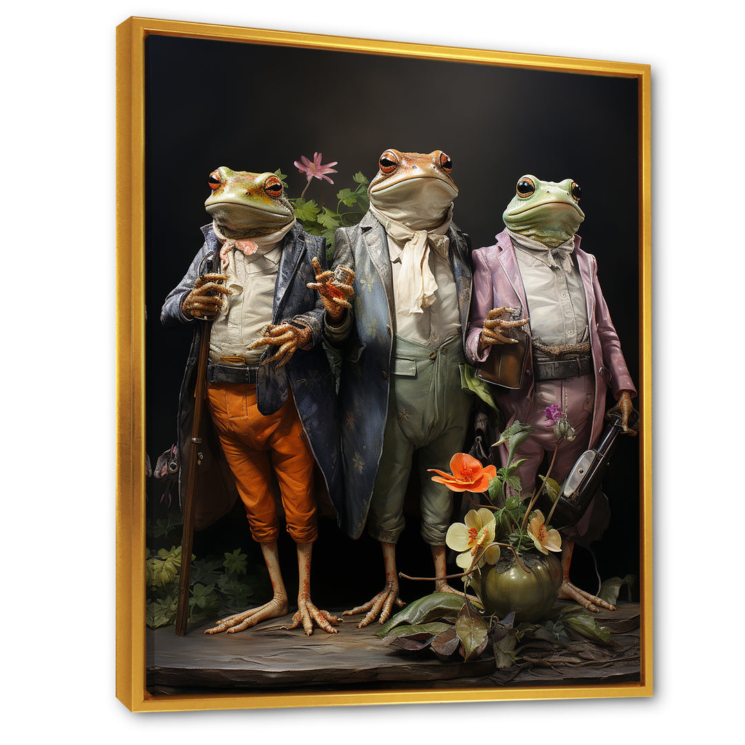 Dressed Frog Ballet - Frog Canvas Wall Art