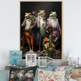Dressed Frog Ballet - Frog Canvas Wall Art