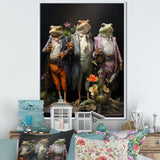 Dressed Frog Ballet - Frog Canvas Wall Art