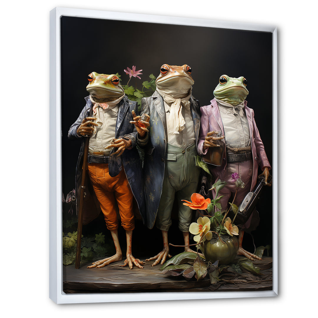 Dressed Frog Ballet - Frog Canvas Wall Art