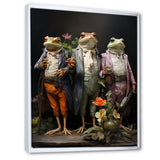 Dressed Frog Ballet - Frog Canvas Wall Art