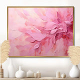 Gold And Pink Minimal Abstract River - Floral Canvas Wall Art