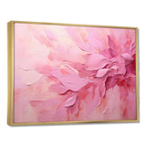 Gold And Pink Minimal Abstract River - Floral Canvas Wall Art