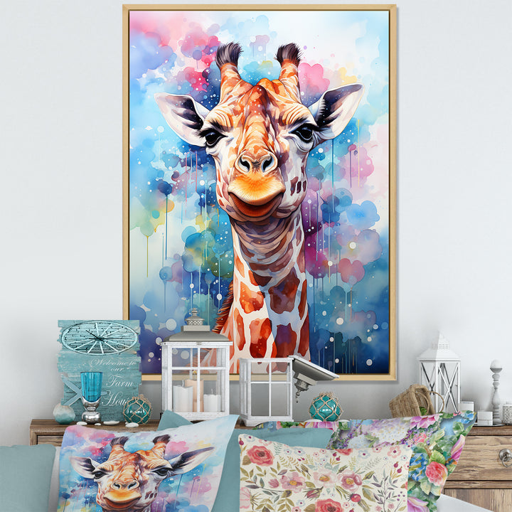 Pop Art Giraffe Portrait - Giraffe Wall Decor