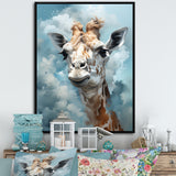 Blue Giraffes In Harmony - Giraffe Wall Art Prints