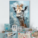 Blue Giraffes In Harmony - Giraffe Wall Art Prints