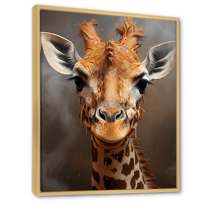Selfie Giraffe In Sepia Tone - Giraffe Wall Art Prints