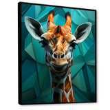 Green Giraffe Cubist Grace - Giraffe Large Canvas Wall Art