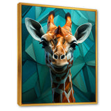 Green Giraffe Cubist Grace - Giraffe Large Canvas Wall Art