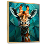Green Giraffe Cubist Grace - Giraffe Large Canvas Wall Art