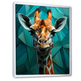 Green Giraffe Cubist Grace - Giraffe Large Canvas Wall Art