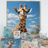 Brown Giraffe Dreamy Long Neck - Giraffe Living Room Wall Art