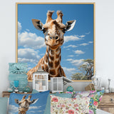 Brown Giraffe Dreamy Long Neck - Giraffe Living Room Wall Art