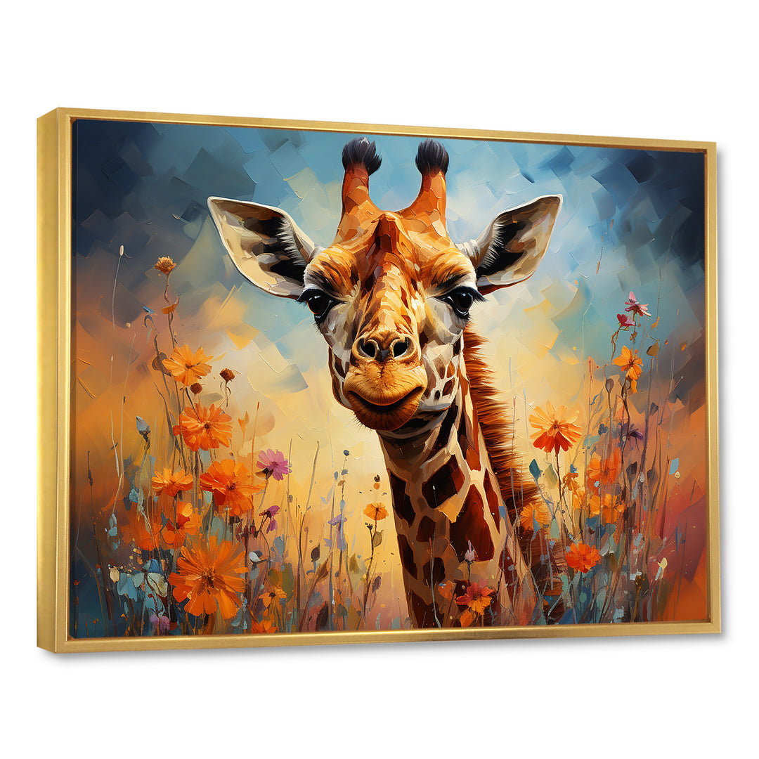 Brown Giraffe Expressionist Grace - Giraffe Canvas Wall Art