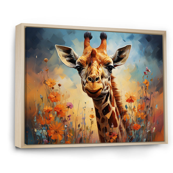 Brown Giraffe Expressionist Grace - Giraffe Canvas Wall Art