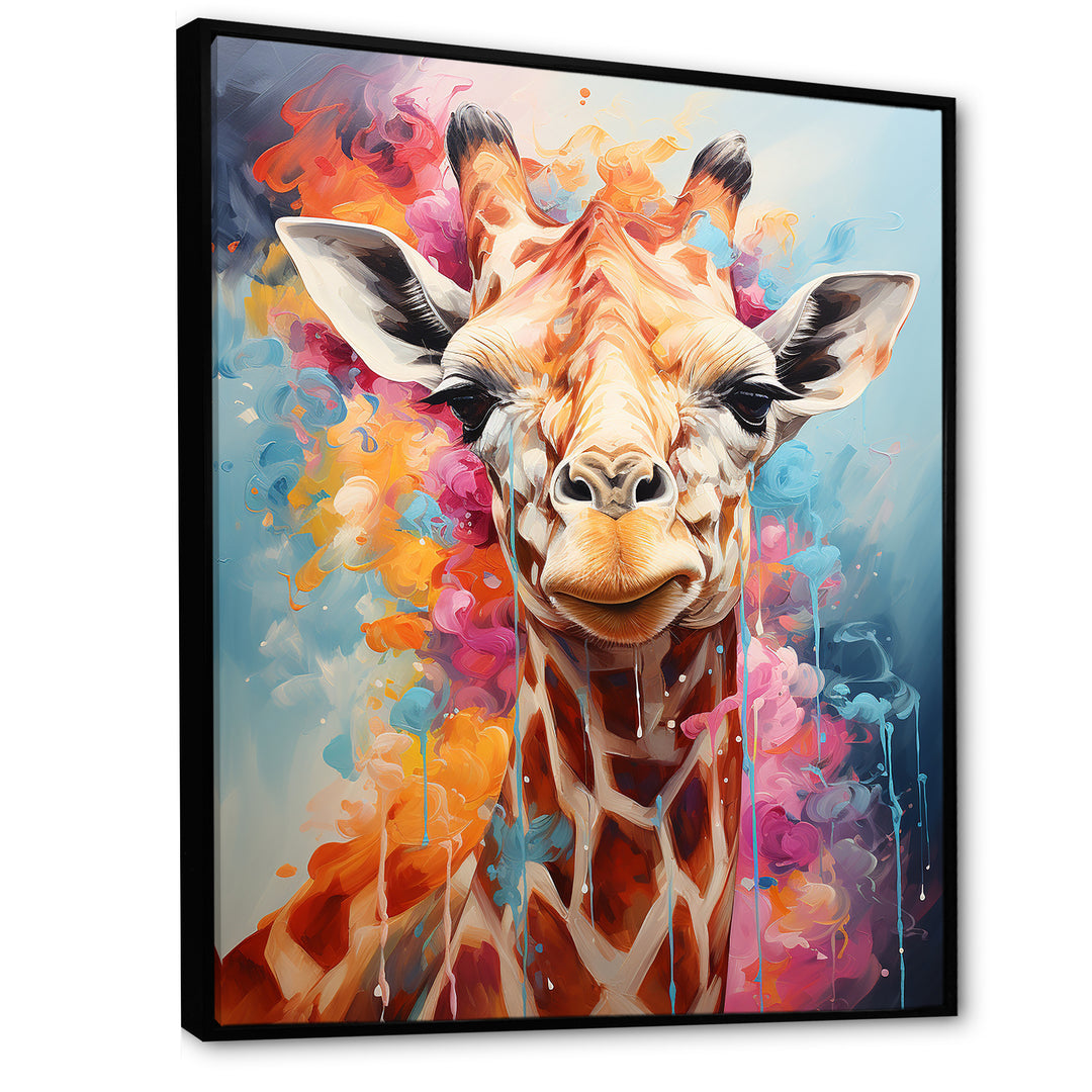 Popart Art Multicolor Giraffe Grace - Giraffe Wall Decor
