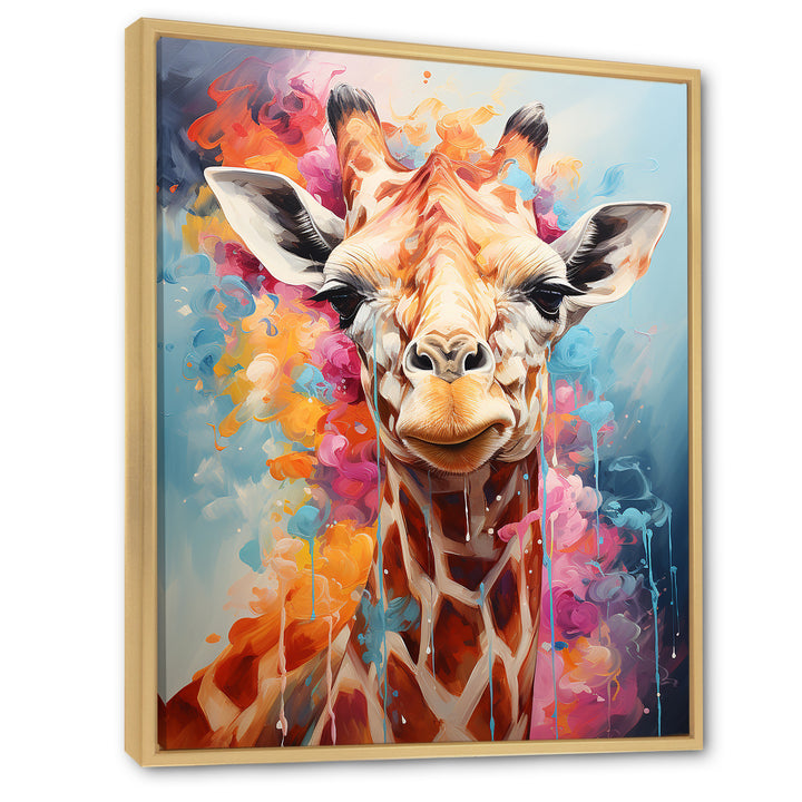Popart Art Multicolor Giraffe Grace - Giraffe Wall Decor