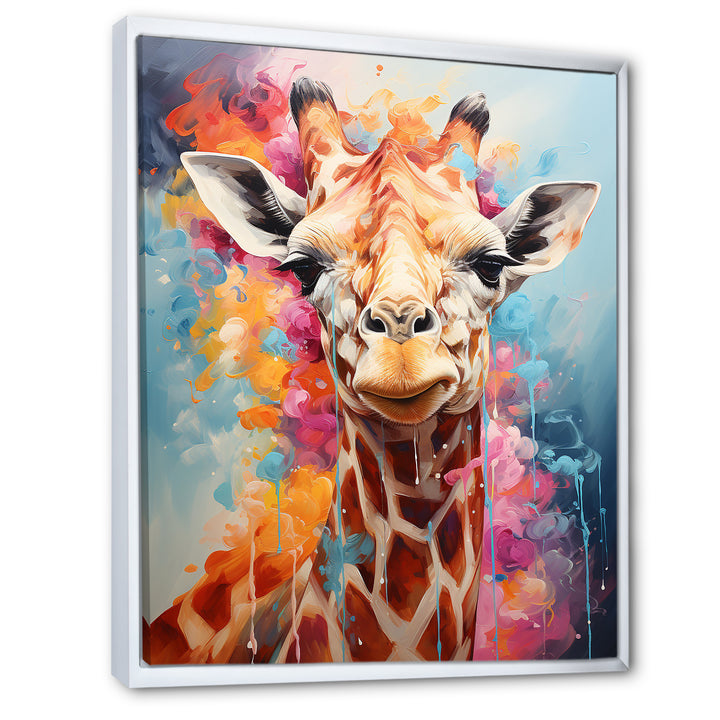 Popart Art Multicolor Giraffe Grace - Giraffe Wall Decor