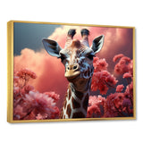 Popart Pink Giraffe In Love - Pink Giraffe Wall Art