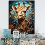 Teal Fantasy Tall Tale - Brown Giraffe Wall Art