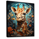 Teal Fantasy Tall Tale - Brown Giraffe Wall Art