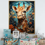 Teal Fantasy Tall Tale - Brown Giraffe Wall Art