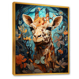 Teal Fantasy Tall Tale - Brown Giraffe Wall Art
