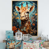 Teal Fantasy Tall Tale - Brown Giraffe Wall Art