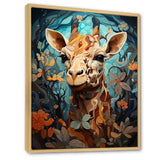 Teal Fantasy Tall Tale - Brown Giraffe Wall Art
