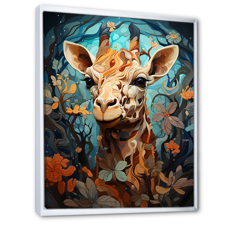 Teal Fantasy Tall Tale - Brown Giraffe Wall Art
