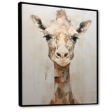 Minimalism Beige Giraffe Selfie - Giraffe Home Decor Art