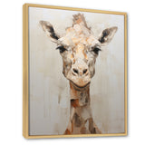 Minimalism Beige Giraffe Selfie - Giraffe Home Decor Art