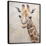 Minimalism Beige Giraffe Portrait - Giraffe Bedroom Wall Art