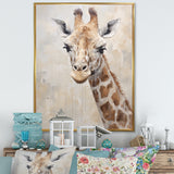Minimalism Beige Giraffe Portrait - Giraffe Bedroom Wall Art