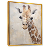 Minimalism Beige Giraffe Portrait - Giraffe Bedroom Wall Art