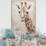 Minimalism Beige Giraffe Portrait - Giraffe Bedroom Wall Art